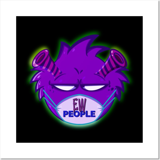 Ew People Purple Monster Wall Art by Purple Canvas Studio